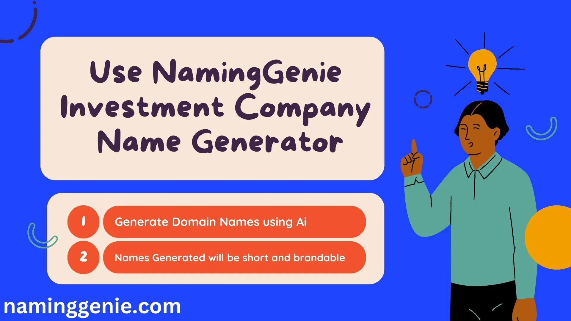 Use NamingGenie Investment Name Generator